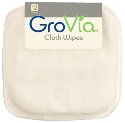GroVia Reusable Cloth Diapering Wipes, 12 Count