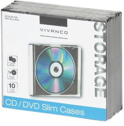 Vivanco CD/DVD Slim Case (10-er Pack) schwarz