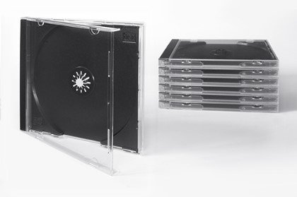 Tillman Media Jewelcase Porta CD con 1 Slot per CD o Dvd con Vassoio Nero e Coperchio Trasparente