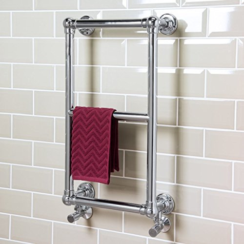 Warmehaus Traditional Bathroom Heated Warming Towel Rail 700x400mm Chrome | Bathroom Radiator, Wall Mounted Towel Warmer, Premium Mild Steel