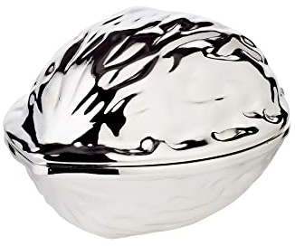 EDZARD Nussknacker Walnuss, edel versilbert, anlaufgeschützt, Länge 9 cm