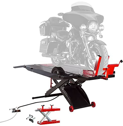 Black Widow Motorcycle Lift Table, Pneumatic, 1,500 lb, ProLift, Extra-Wide for ATV, 31.25 H, Jack