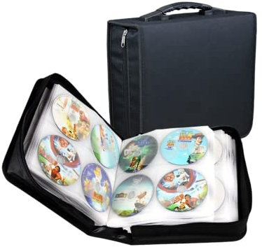 GOODS+GADGETS CD-Wallet/Mappe & DVD-Tasche aus robustem Nylon und Zwischenseiten aus Stoff, Disc-Organizer verschließbar mit Reisverschluss (240 CDs)