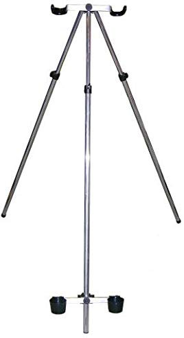 Parker Angling 3-5ft Telescopic Fishing Tripod Rod Rest with Double U-Heads and Cups