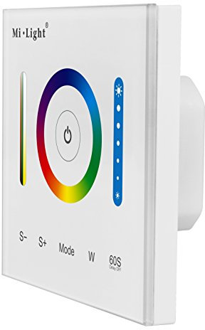 LIGHTEU, Contrôleur Smart Panel P3, Milight Original®, Contrôleur de l’écran tactile, LED RGB RGBW RGB + CCT, DC 12V 24V, Luminosité, Régulateur de température et de couleur pour les bandes de LED