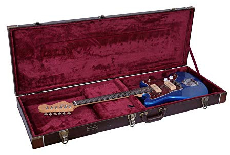 Crossrock Holzkoffer für E-Gitarren Jazzmaster/Jaguar, Vintage-Braun (CRW600JMBR)
