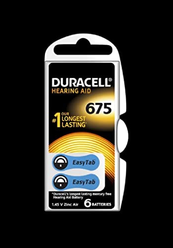 Duracell 4 Stück HighEnergy Hörgeräte-Batterie 6 Activair EasyTab Da 675