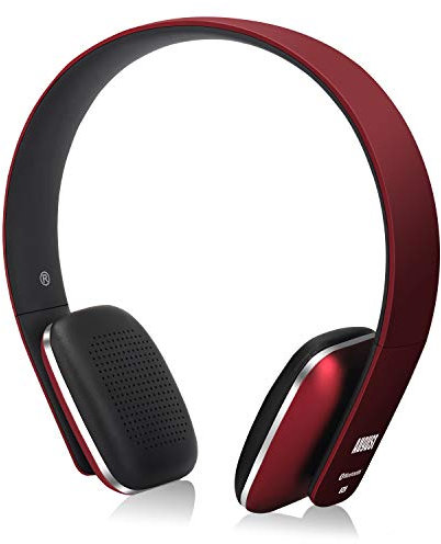 August EP636 On-Ear Wireless Headphone with Microphone – Bluetooth 5.3, NFC Connect, Adjustable Headband, Hands-Free, 15 Hours Playback, Type-C Charging – Headset for PC, Phone, Teams, Zoom – Red