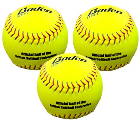 Baden Women's BSF11 Softball (Pack of 3) - Yellow