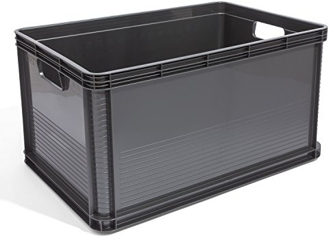 keeeper - Lote de 2 cajas de plástico (64 L), color gris