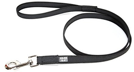 IDC Color & Gray gumierte Leine, 20 mm x 2 m mit Schlaufe und D-Ring, Schwarz-Grau