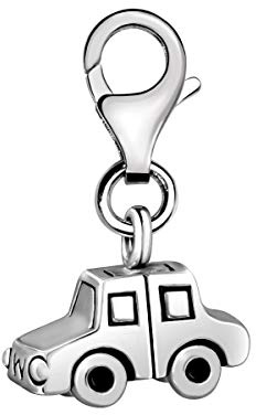 Quiges Charms Anhänger 3D Auto Versilbert Damen Schmuck für Bettelarmband