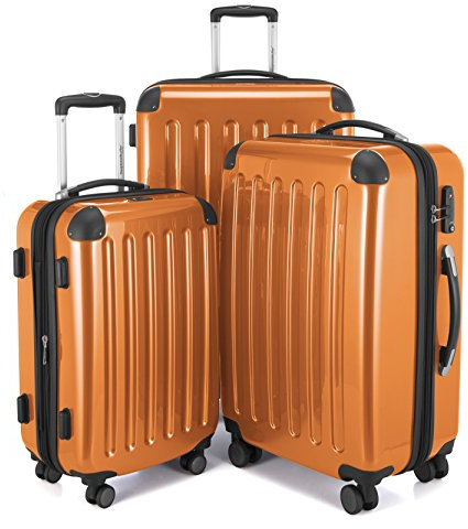 HAUPTSTADTKOFFER - Alex - Set de 3 Valises rigides Bagage Trolley 4 Roues, TSA, (S, M & L), Orange