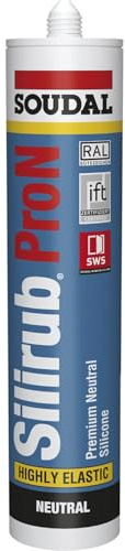 Soudal Silikon Dichtstoff Silirub Pro N für Dehn- und Anschlussfugen schwarz 300ml