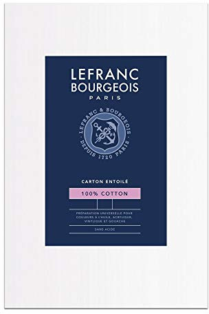 Lefranc Bourgeois 806070 Malkarton - 55x46 cm, 100% Baumwolle, doppelte weiße universal Grundierung für Acrylfarben & Ölfarben, Malpappe für Profis & Hobbymaler