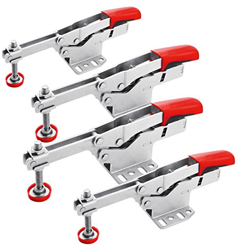 Set (4 Stück) Bessey Waagrechtspanner mit offenem Arm und waagrechter Grundplatte STC-HH70, STC-HH, Kniehebelspanner