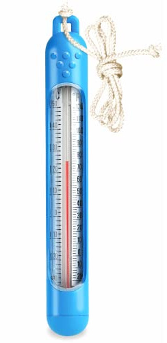 HYDROTOOLS BY SWIMLINE Easy View Tube Thermometer Large Easy Read For Water Temperature Shatter Resistant With String For Outdoor And Indoor Swimming Pools Spas Ponds Bathtubs