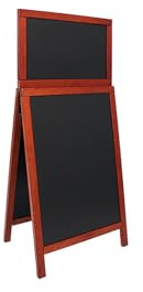 SECURIT - Lavagna Da Terra Con Top Rimovibile Deluxe - Per Pennarelli A Gesso Liquido - Per Caffè, Ristoranti, Bar, Negozi - 55x120 cm - Colore Mogano