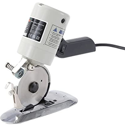 KATSU Ciseaux Électrique Tissu Coupe-Tissu 200W 220V, Épaisseur de Coupe Maximale 25mm Diamètre Lame 100mm, pour Textile Cuir Tapis Papier Caoutchouc, avec Lame Supplémentaire 103915