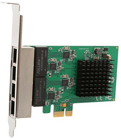IOCrest Syba 4 Port (Quad) Gigabit Ethernet PCI Express 2.1 PCI-E x1 Network Adapter Card (NIC) 10/100/1000 Mbps Card with Realtek RTL 8111 Chipset