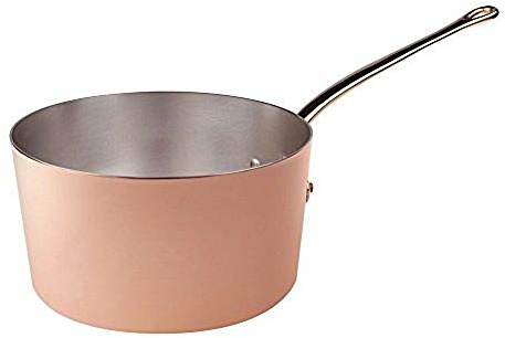 Pentole Agnelli ALCU105F24 Casseruola Alta di Rame Stagnato con 1 Manico, 24 cm