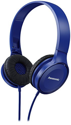 Panasonic RP-HF100ME-A Cuffie con Filo, On Ear, Suono Potente e Bilanciato, Compatte, Leggere e Pieghevoli, con Microfono, Blu