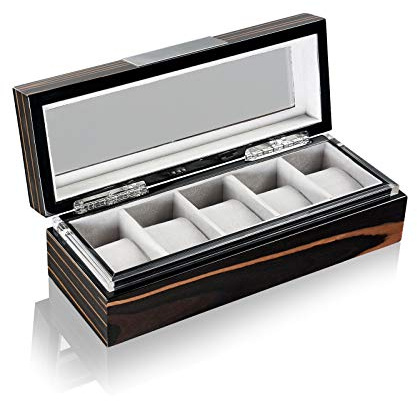 HEISSE & SÖHNE SEIT 1976 Uhrenbox mit Sichtfenster Executive 5 - Makassar