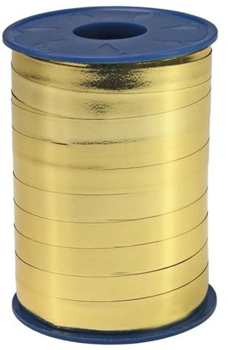 PRÄSENT C.E. Pattberg MEXICO Metallic Gift Ribbon gold, 270 yards of Balloonribbon for Gift Wrapping, 0.39 inches width, Accessories for Decoration & Handicrafts, Decoration Ribbon for Presents