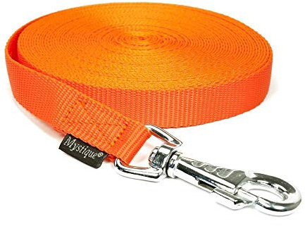 Mystique Nylon Schleppleine 20mm neon orange 5m robust Karabinerhaken mit HS