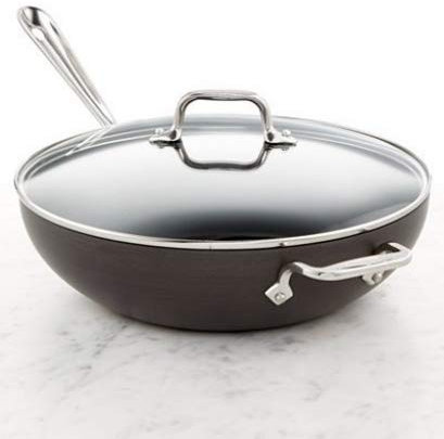 All-Clad Hard-Anodized Commercial Strong Nonstick 12 Chefs Pan with Lid
