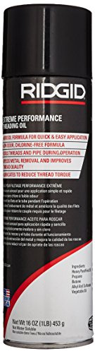 RIDGID 22088 Extreme Performance Aerosol Thread Cutting Oil, High-Efficiency Lubricant for Superior Threading on Stainless Steel, Black Pipe