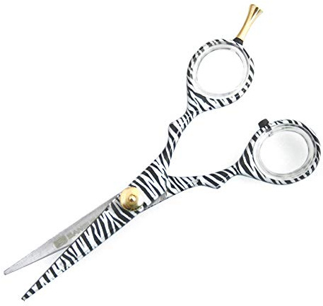 Ciseaux de Coiffure, Ciseaux de Coupe de Cheveux - Lames Ultra Tranchantes pour Réduire les Pointes Fourchues et Favoriser des Cheveux Plus Sains - Motif Zèbre + Étui