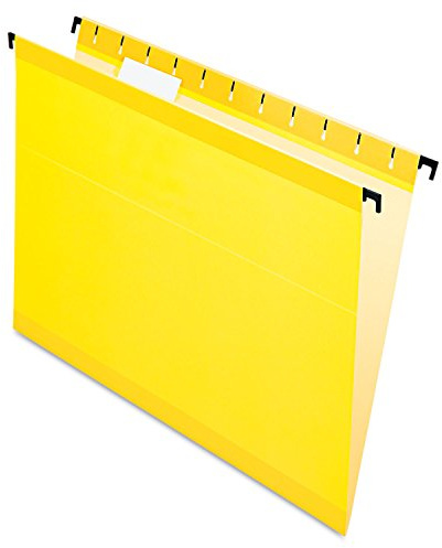 Pendaflex SureHook förstärkta hängande mappar, brevstorlek, gul, 20 per låda (6152 1/5 YEL)