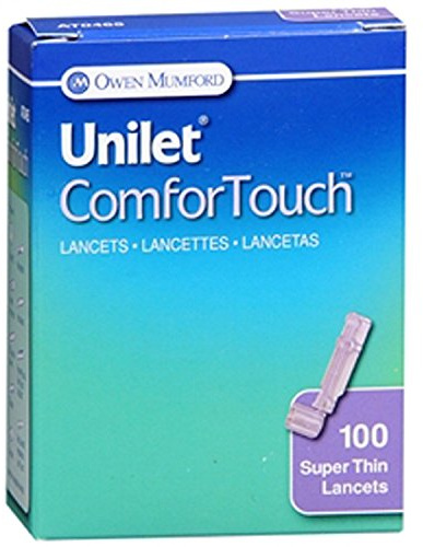 Owen-Mumford Owen Mumford AT0465 Unilet ComforTouch Lancet, μLtra Thin, 30G, Purple (Pack of 100)