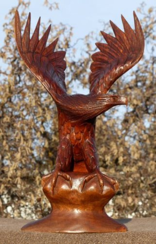 40 cm sten adler skulptur dekoration hål greifvogel