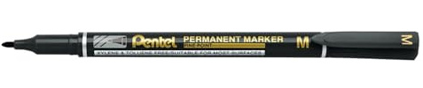 Pentel NM470 Fine Permanent Marker, 1.0mm Line, Black ink (Single Pen)