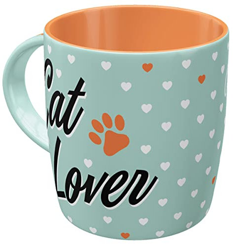 Nostalgic-Art Retro Kaffeebecher, 330 ml, Cat Lover – Geschenk-Idee für Katzen-Besitzer, Keramik-Tasse für Kaffee, Vintage Design