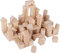 Small foot 7073 Blocs de construction en bois naturel, Blocs de differentes formes, dans un sac en lin pour le stockage, à partir de 3 ans