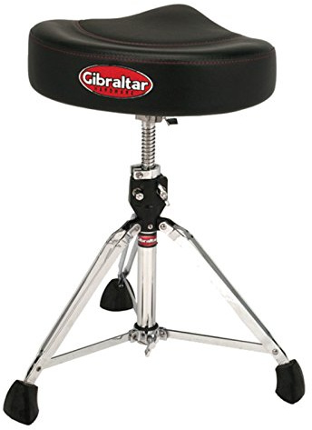 Gibraltar Drum Stool 9000 Series Saddle Pro Series 2-Tone, 9608-2T (diameter: 40 cm, vinylsits, minneslås, spindel för höjdjustering, Super Foot-gummifötter)