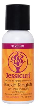 Jessicurl Rockin' Ringlets Styling Potion, Zitrus-Lavendel, 2 Fl oz. Lockenverstärker mit Leinsamenextrakt, Locken definierender Styler für lockiges Haar und Frizz-Kontrolle