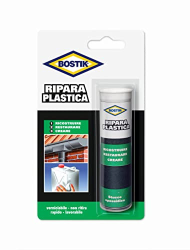 Bostik Ripara Plastica, stucco bicomponente per il restauro di materiali in plastica blister 56gr