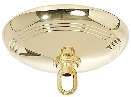 B&P Lamp® Polished Brass Screw Collar Ribbed Ceiling Light Canopy Plate Kit