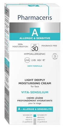 Pharmaceris A Vita-Sensilium, Gesichtscreme LSF 20, Tief Feuchtigkeitsspendende Leichte Creme, Feuchtigkeitscreme für Allergische und Empfindliche Haut, Lindert Reizungen - 50 ml