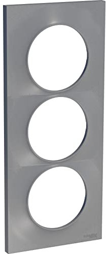 Odace Styl, Placca in alluminio a 3 posti verticali, interasse 57 mm