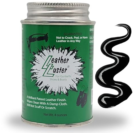 Leather Luster Patent Leather Polish, Cleaner and Conditioner | Made in the USA - Black Polish 4oz