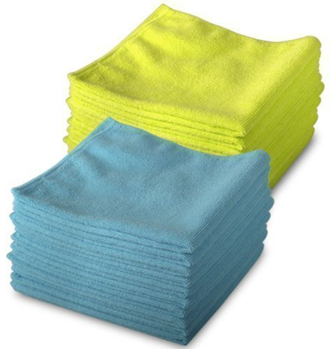 20 Pack of 10 Blue & 10 Yellow Microfibre Exel Magic Cleaning Cloths. Chemical Free Cleaning. Anti Bacterial Microfiber Cloths for Amazing Smear Free Wiping.