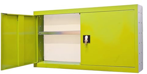 Simon Rack Armario para Herramientas, Caja Herramientas Metalica, 650x900x275 mm, Incluye Llave, 1 Estante, MONTADA, Verde - Cabinet Tool