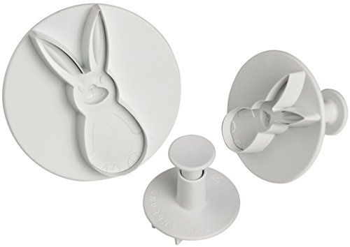 PME RA498 Lot de 3 Emporte Pièces à Poussoir Lapin, Plastique, Blanc, 9.5 x 2 x 9.5 cmRA498