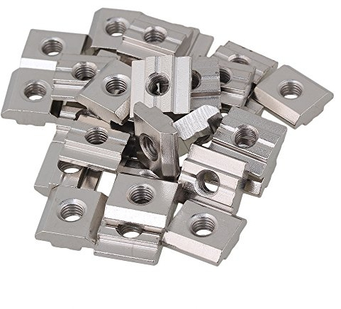 T6 Gleitmuttern aus silbernem Kohlenstoffstahl M6-Gewinde für Aluminiumprofil Extrusionsschlitz der europäischen Standard