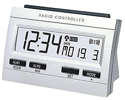 Technoline Funkwecker WT 87 mit Innentemperaturanzeige und Memo-Alarmfunktion, Silber